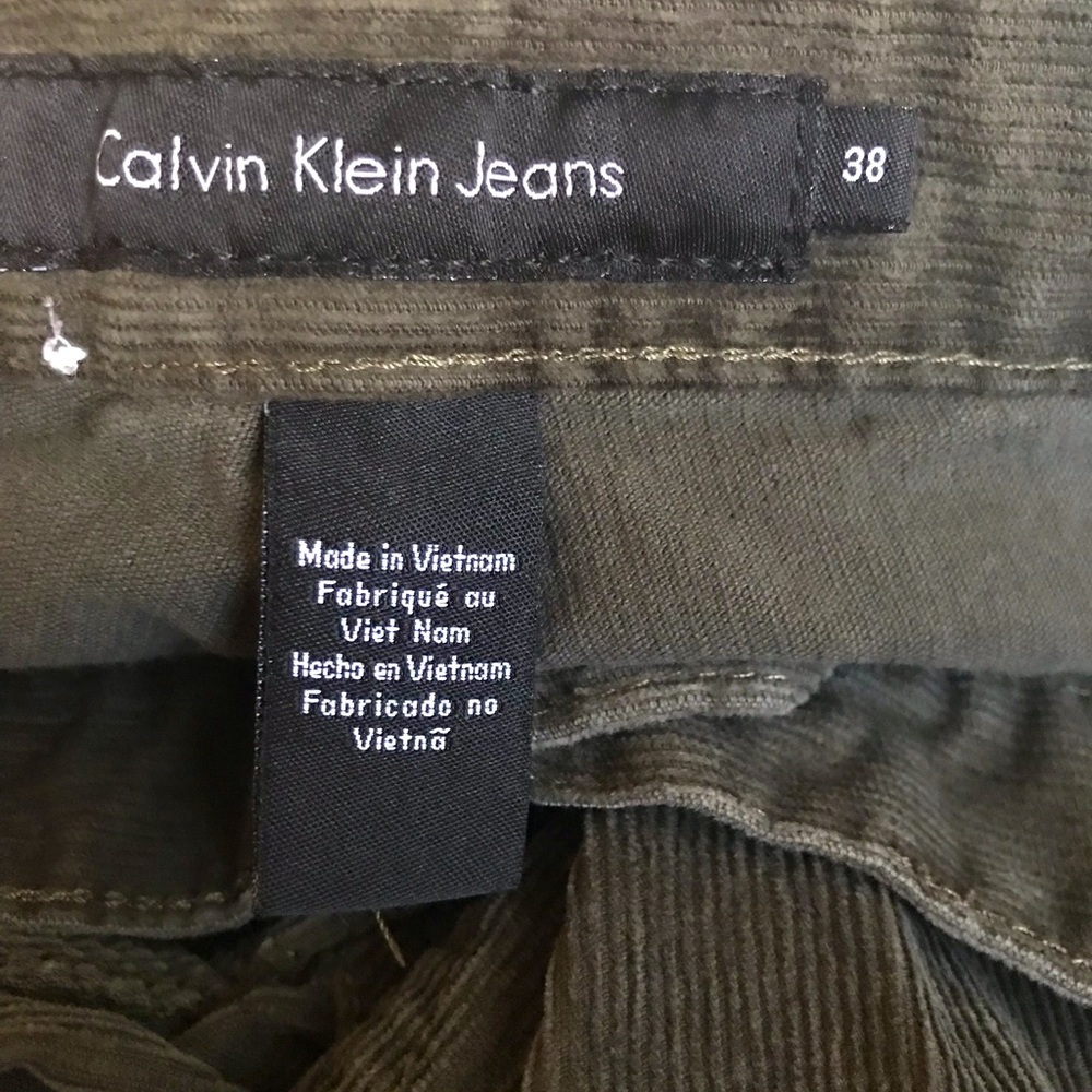 Calvin Klein corduroy jeans olive